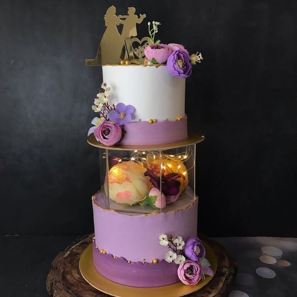 3 Tier Designer Eggless Pineapple Flavour Cake