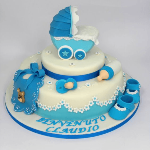 Newborn Baby Round Shape Baby Shower Cake