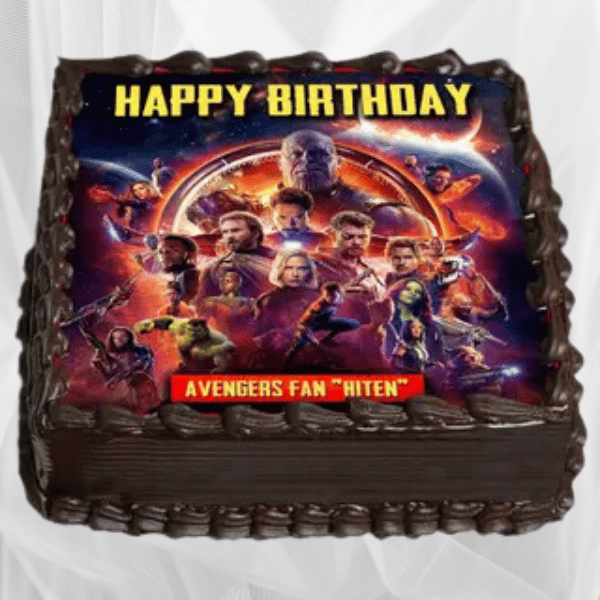 Avenger Square Birthday cake