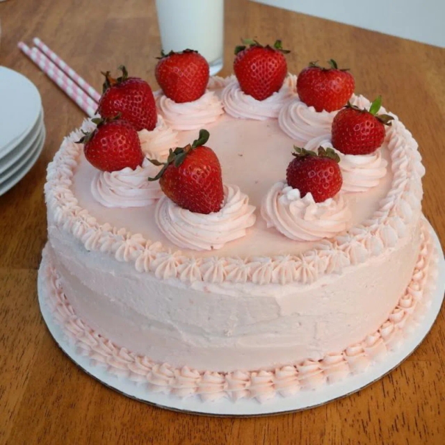 Strawberry and cream cake