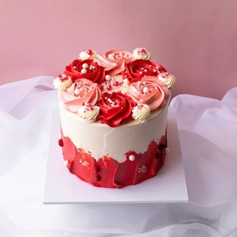 Valentine's day rose cake