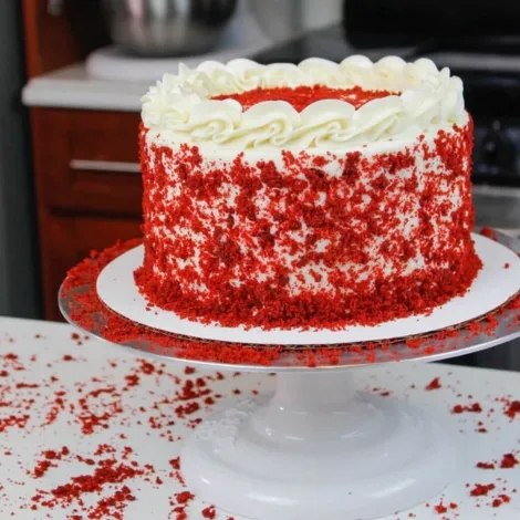 Creamy red velvet cake