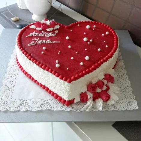 Heart shape red velvet cake