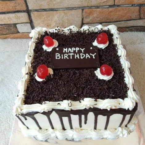 Black Forest Square Birthday Cake