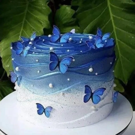 Blue Butterfly Cake