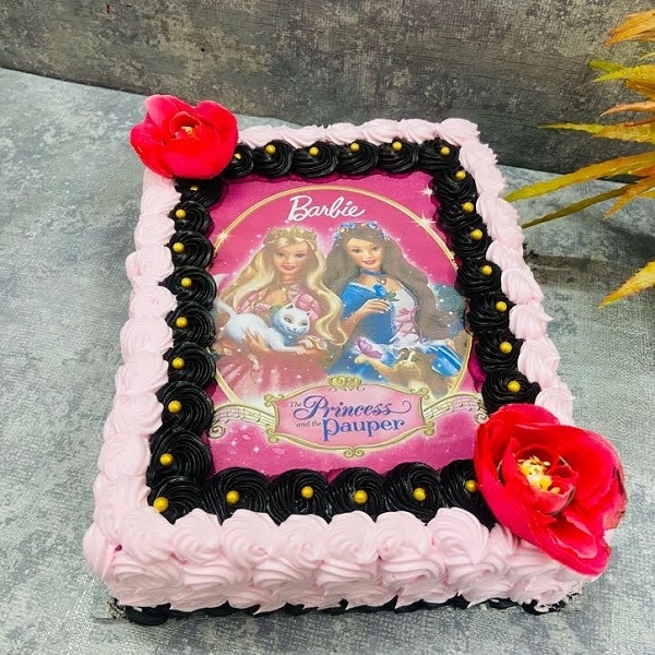 Barbie Photo Cake 1st Birthday Cake for Baby Girls