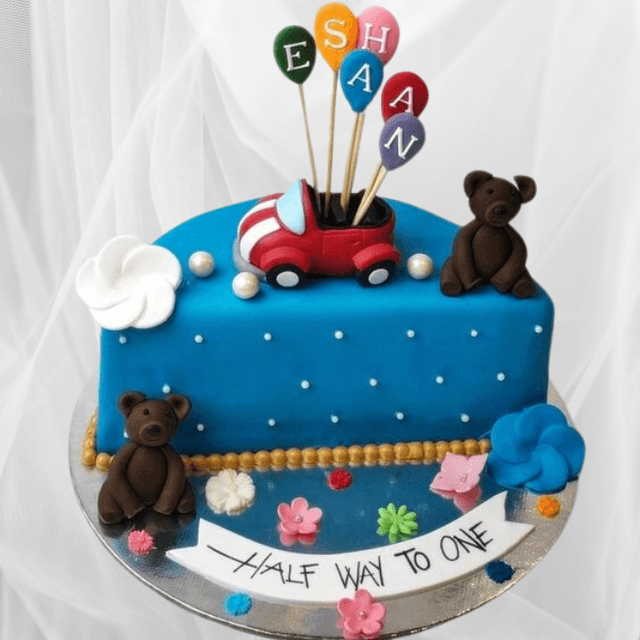 Blueberry Teddy 6 Months Half Cake