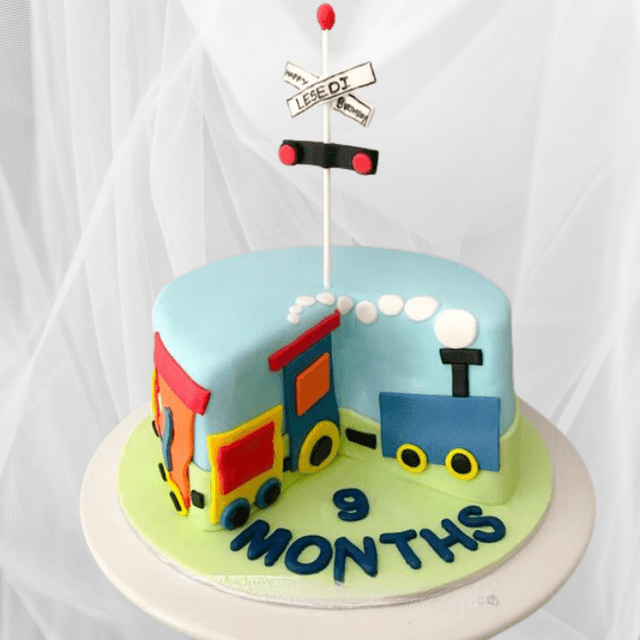 Designer Half Cake for 9 Months Kids