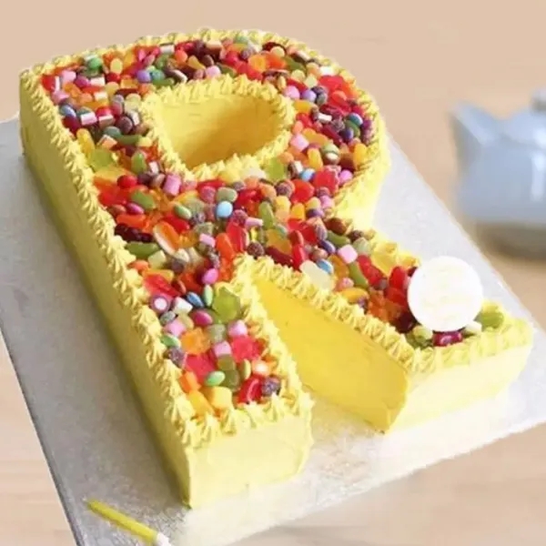 Candied Fruity Creamy R Alphabet Cake