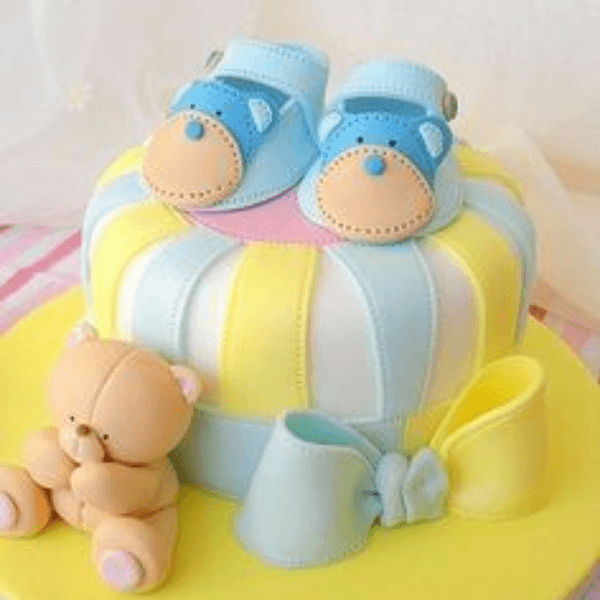 Teddy Bear Design Cake for Baby Shower