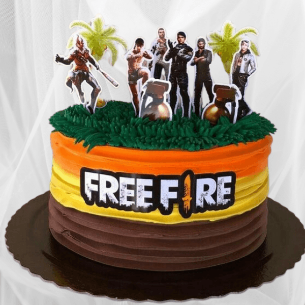 Free fire battleground colourful cake