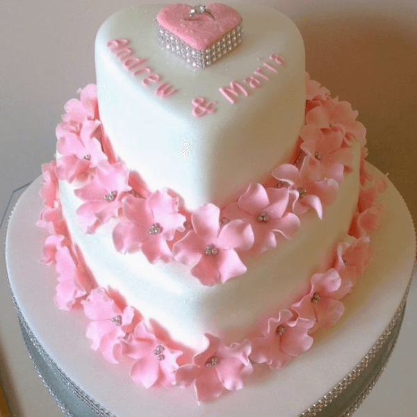 2 Tier Heart Shape Cake Design
