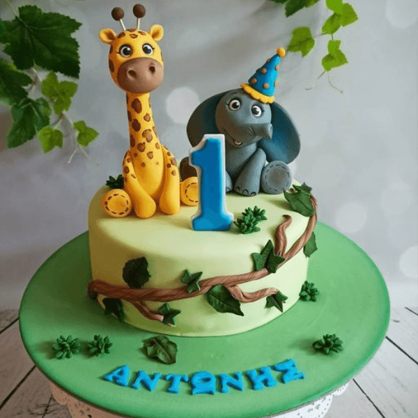 Jungle Theme Birthday Cake