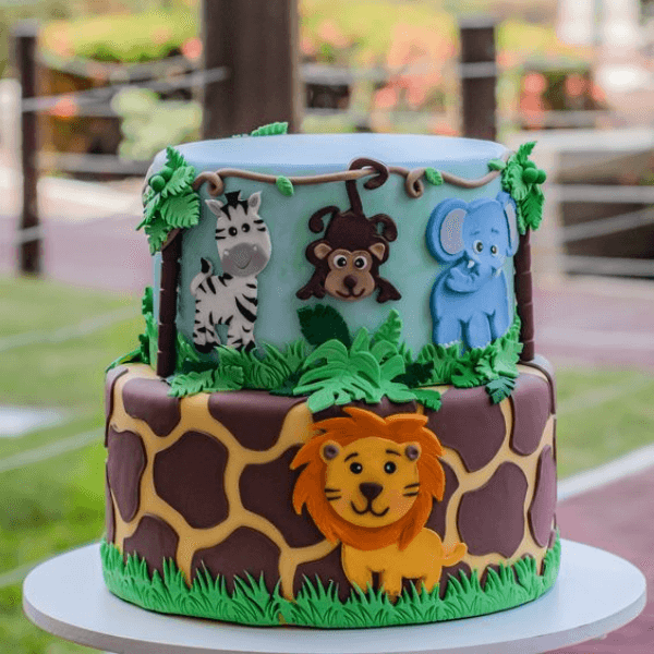 Jungle Safari Fondant Cake