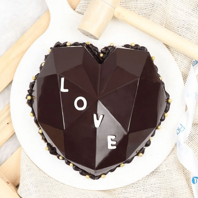 Diamond Heart Pinata Cake