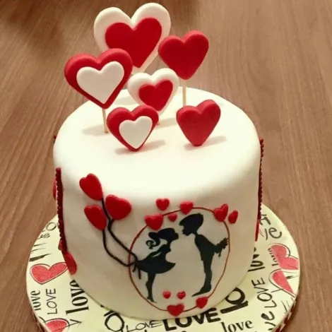 Valentine's day semi fondant cake