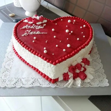 Heart shape red velvet cake