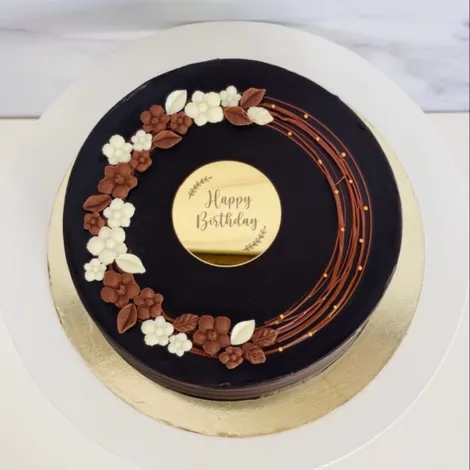 Chocolate Truffle Cake with Flowers