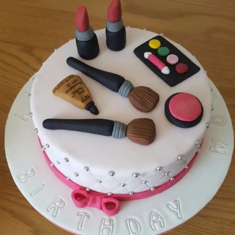 Diamond Shape Semi Fondant Makeup Cake