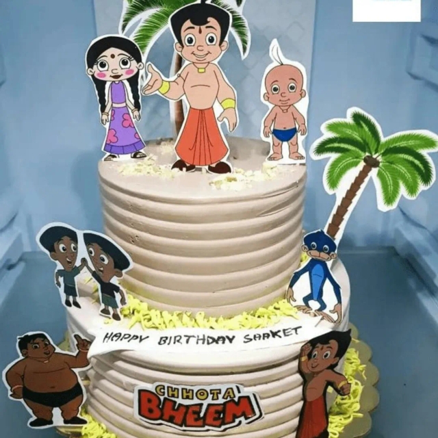 Chota Bheem Cake with stickers
