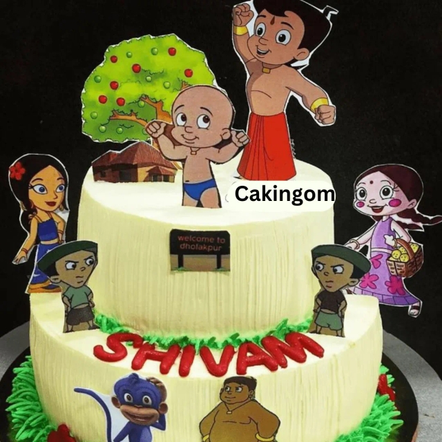 Bheem Sticker Cake