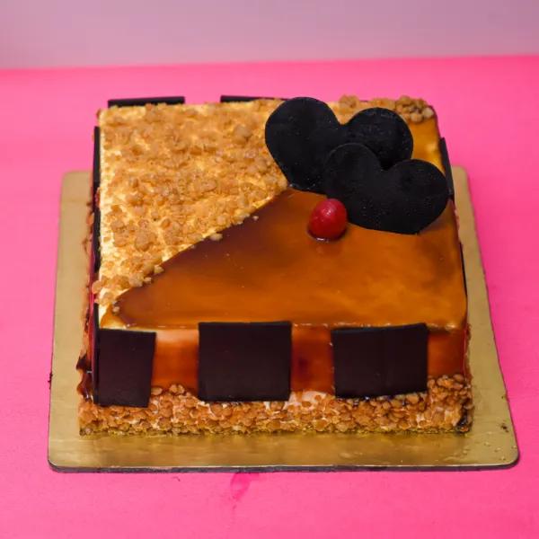 Square Crunchy Butterscotch Cake