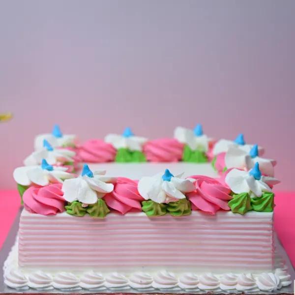 Square Floral Cake