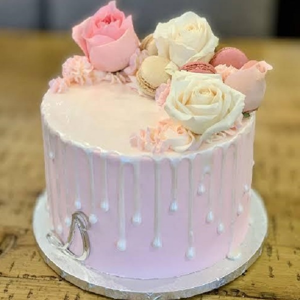 Designer Floral Pillar Cake