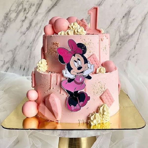 Minnie Mouse 2 Tier Birthday Cake