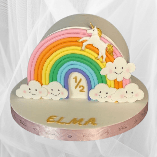 Rainbow Design Half Cake