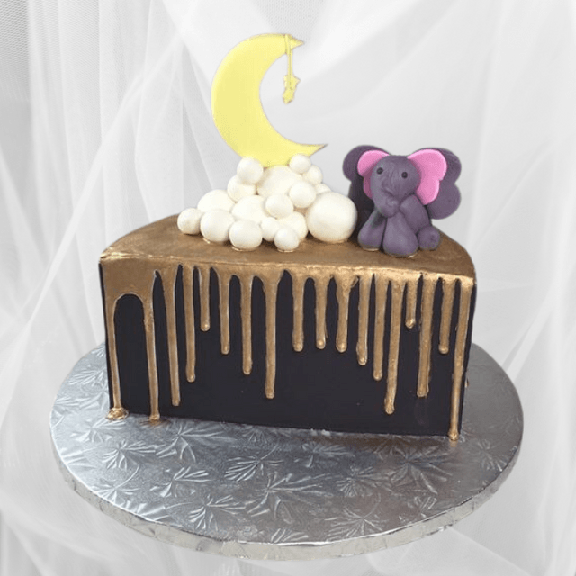 Elephant Theme Half Cake for Kids