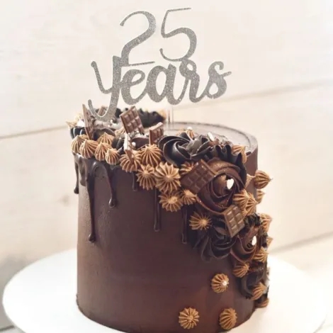 Frosted Chocolate Anniversary Cake
