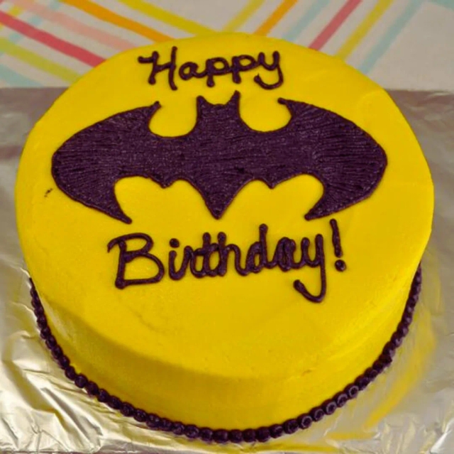 Yellow Colour Batman Cake