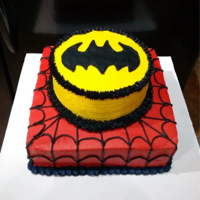 Spiderman Batman Cake