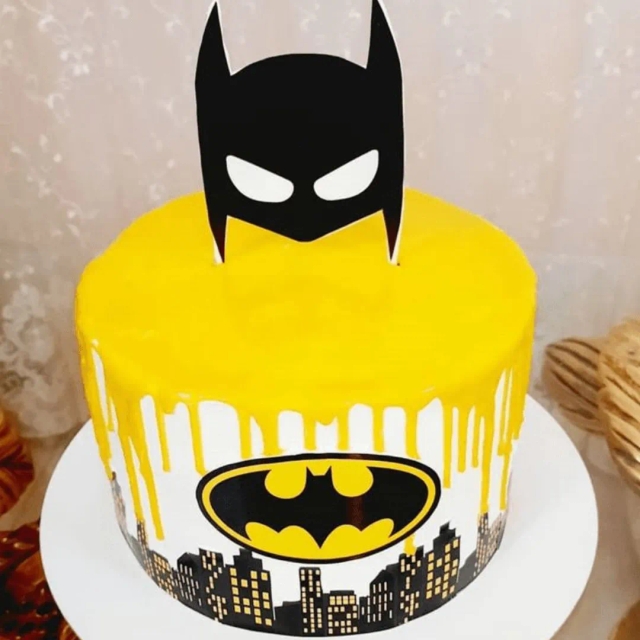 Dripping Batman Mask Cake